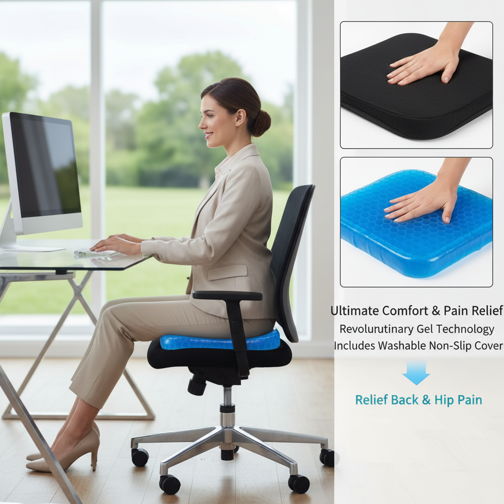Gel Orthopedic Seat Cushion for  Back Pain